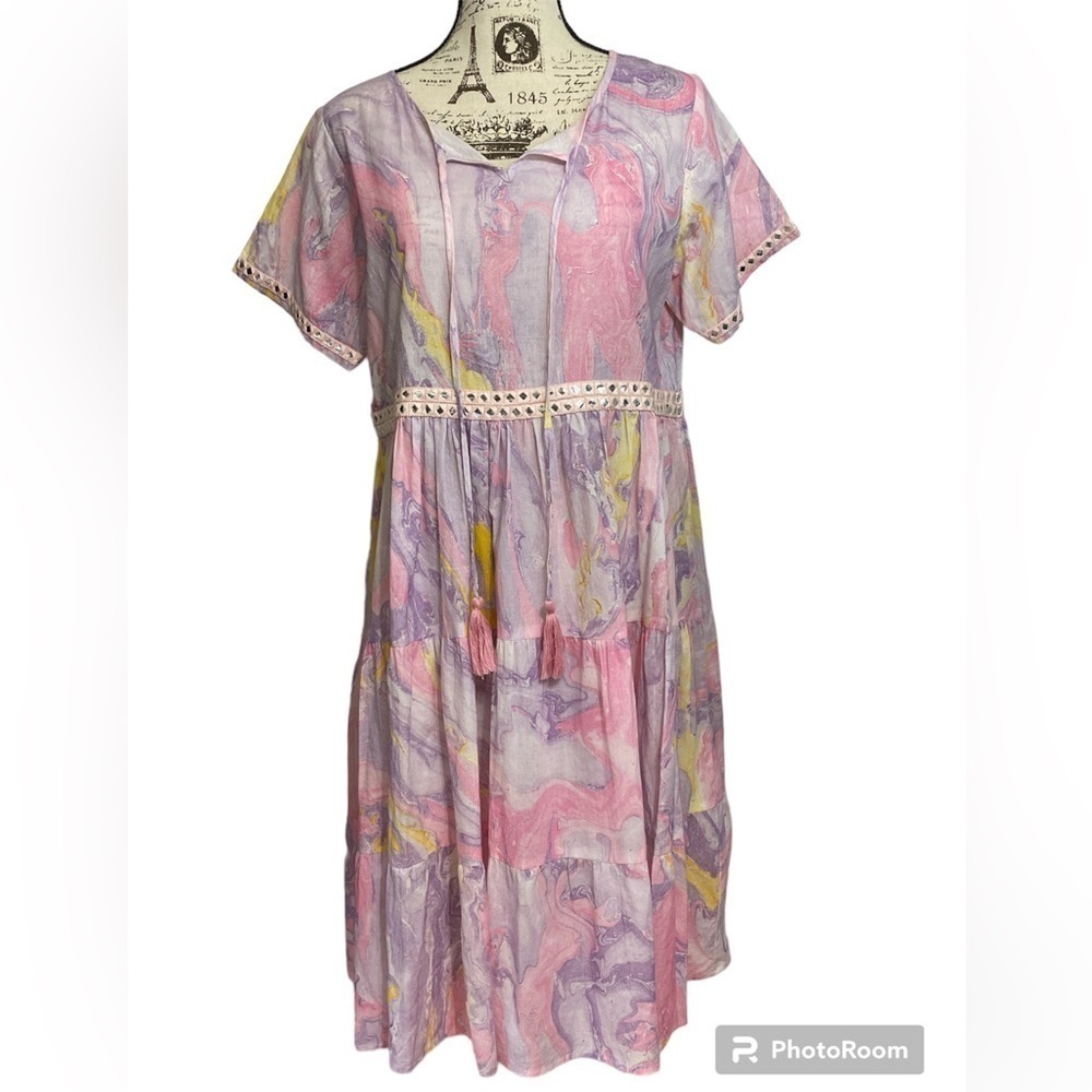 NAUDIC Libra Dress Marble Pink Medium M